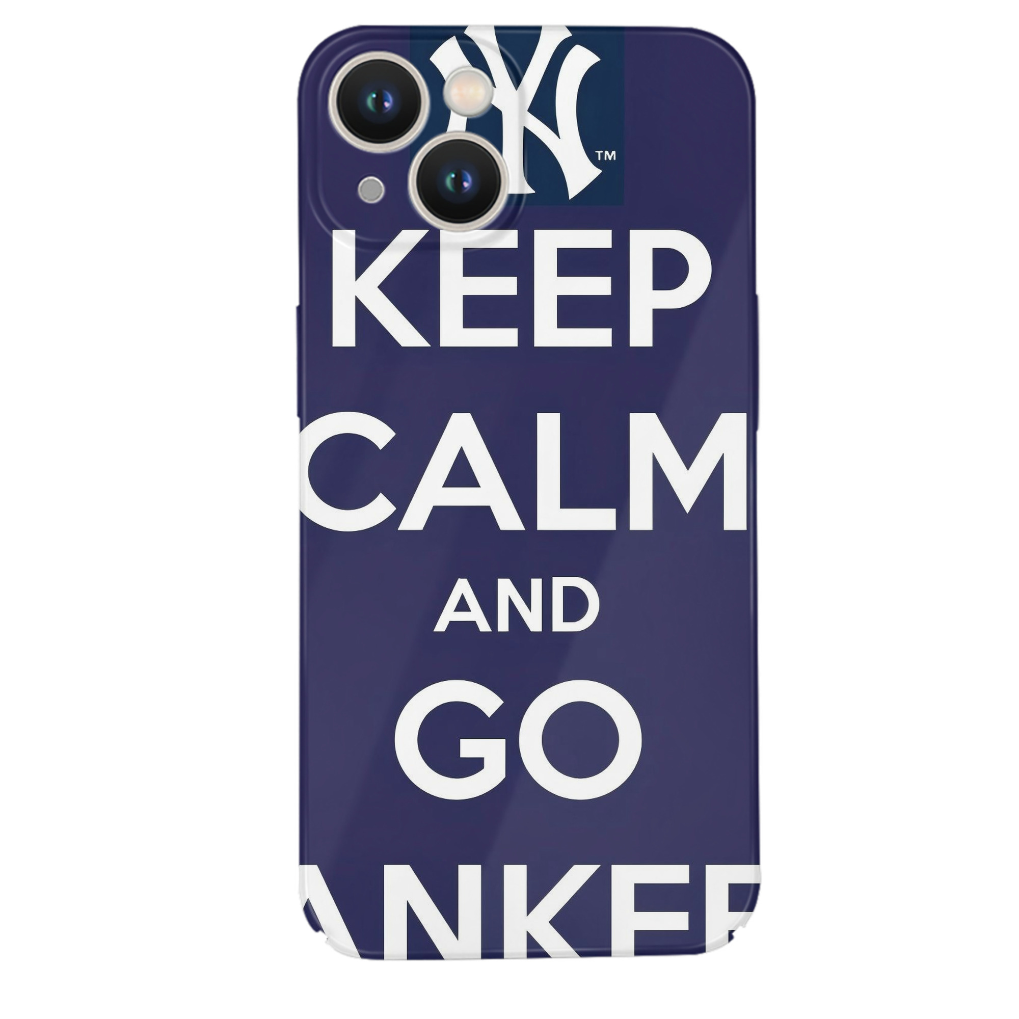New York Yankees Keep Calm and Go Yankees IPhone 14 Series Full-Cover Hard Case – Shockproof With Raised Camera Protection – Precise Cutouts, Wireless Charging Compatible – Durable, Anti-Yellowing, Easy To Clean